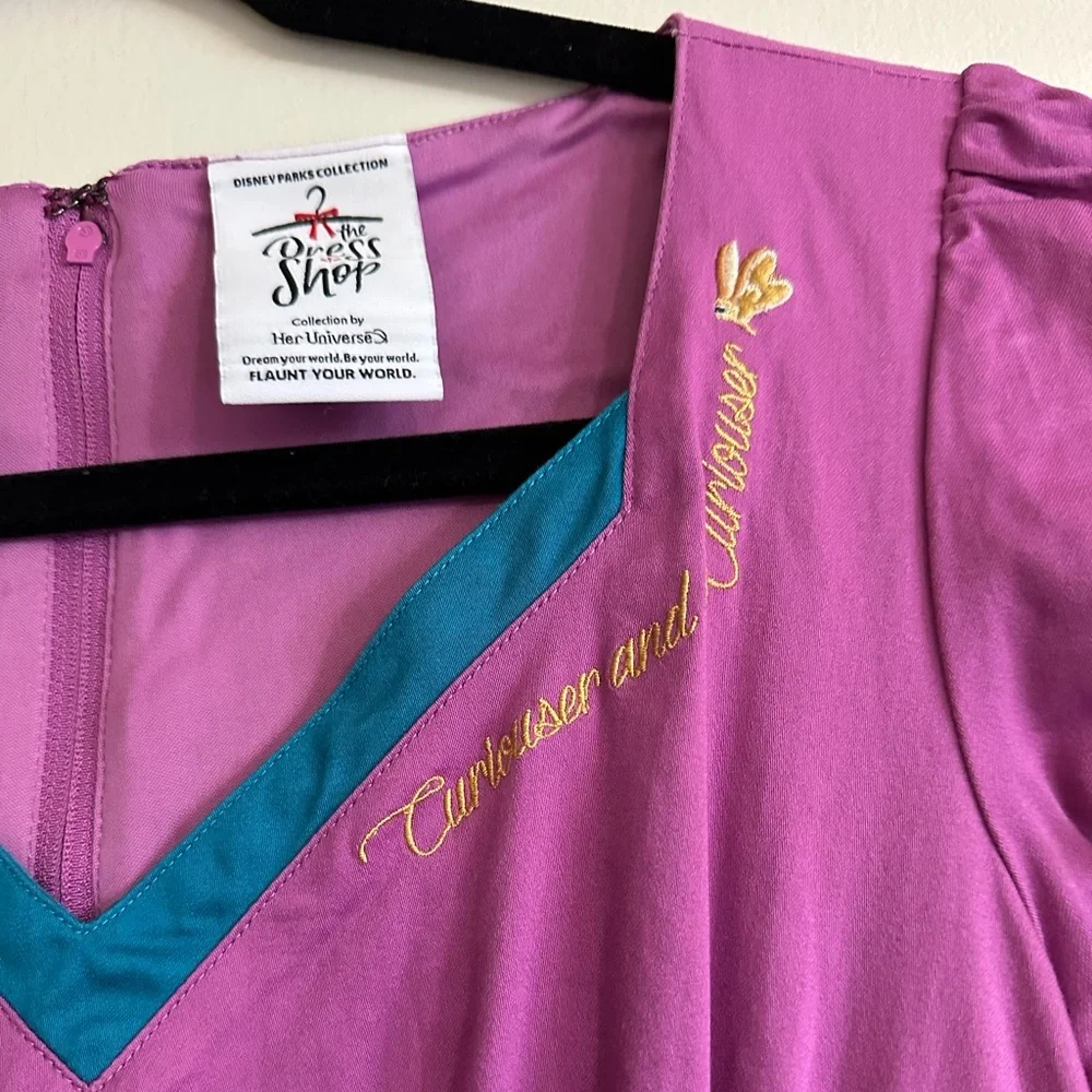 Elegant Purple and Blue Floral Dress - Picture 5 of 7